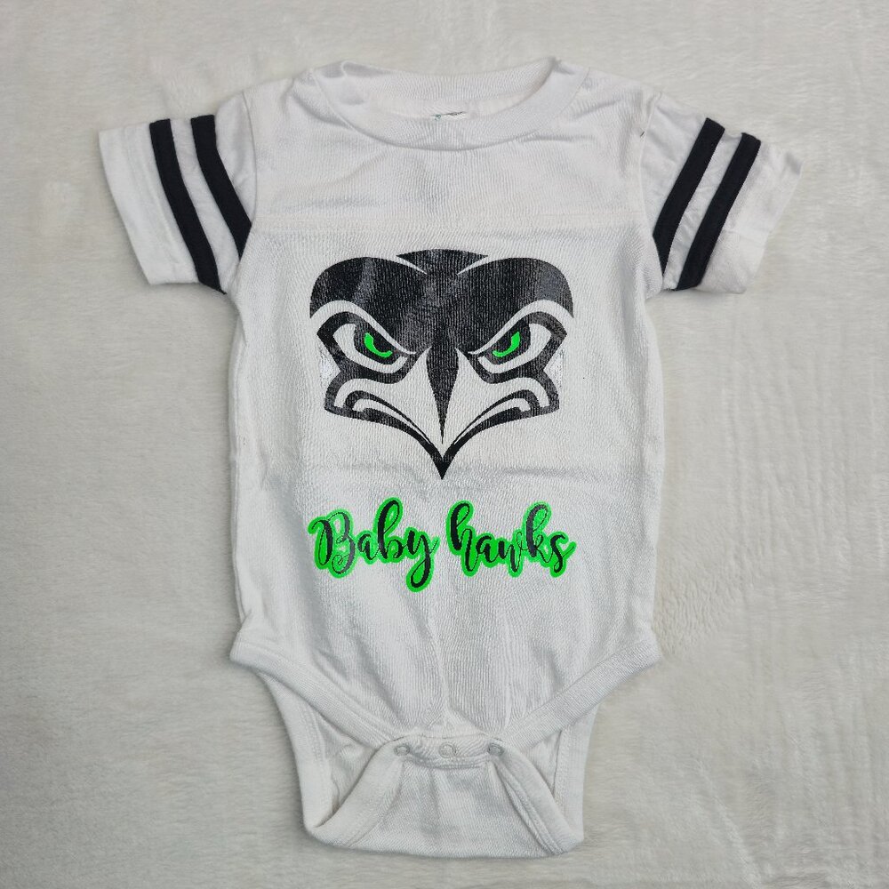 New Seattle Seahawks Baby Bodysuit Size 6 Month Infant Toddler 12th Man Set Of 2